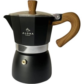 Resim Feyza Design Siyah Moka Pot 150ML 3 Cup, Pratik ve Şık Kahve Demleme Aracı 