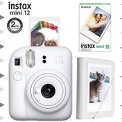 Resim Fujifilm Instax Mini 12 Fotoğraf Makinesi + 10'lu Film + Mini Albüm Seti Beyaz 