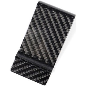 Resim Araç Karbon Fiber Kartı Tutucu Cüzdan Kredi Kartı Klibi Cilalı 1 Adet 