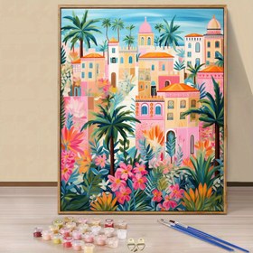 Resim Yetişkinler için DIY Sayılarla Boyama Seti - 40.64x50.8cm Ev Sahnesi | Fırçalar & Boyalar ile Kolay Akrilik Boyama Seti | Çerçevesiz Tuval Sanat El Sanatları Ev Dekoru için | Doğum Günleri, Babalar Günü, Noel, Anneler Günü için Mükemmel Hediye 