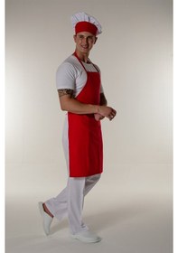 Resim Kırmızı Aşçı Ve Mutfak Askılı Önlük-Kırmızı 