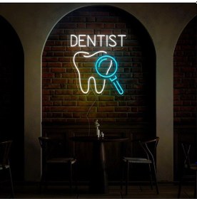 Resim Dentıst Yazılı Ve Şekilli Neon Tabela Beyaz 