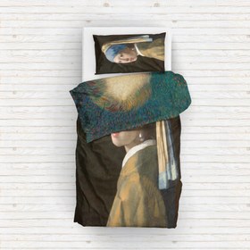 Resim Van Gogh Self Portrait & İnci Küpeli Kız Çift Taraflı Nevresim Takımı - Tek Kişilik 
