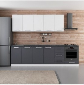 Resim Minar 280 Cm Mutfak Dolabı Beyaz Antrasit 280-a9 