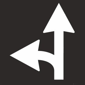 Resim İsg Tabelam 50x50/kompozit/Ileri ve Sola Dönen Ok Boyama Şablonu 