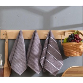 Resim Rebeka Home Collection Sophia El Yüz Mutfak Havlu Seti 6'lı 30 x 50 CM Gri 
