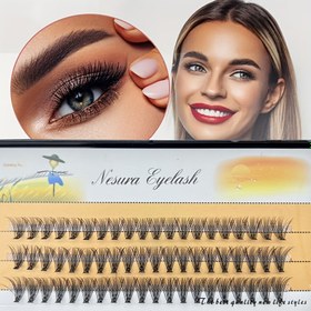 Resim 60 Küme NESURA Kirpik Uzatmaları - Doğal 20D+ Sahte Kirpikler, 10-12mm, Yumuşak & Hafif DIY Makyaj için, Başlangıç Dostu, Doll/Cat Eye Stilleri, Tekrar Kullanılabilir, 0.07mm İnce Bant, C/D Kıvrım 