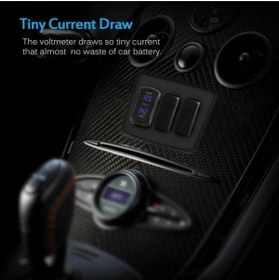 Resim Profisher 10-60 V Çift Voltmetre Gerilim Monitör Pikap Rv Kamyon Motor Için Mavi Led Dijital Panel 