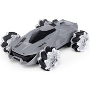 Resim Ruicoo Jjrc Q92 1:24 2.4g Rc Stunt Araba, Işık Ve Müzikli, 360 Dönebilen, Sprey Efektli, Koyu Gri 