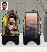 Resim Bk Gift Kişiye Özel Viking Karikatürlü Ahşap Biblo Telefon Standı-1 