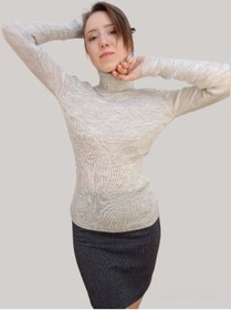 Resim boutique venüs Fitilli Triko Kazak Taş Renk Standart Beden 