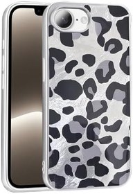 Resim Zore Apple için uyumlu iPhone 16E Kılıf Desenli Zore Mep Kapak Gri Leopar 