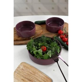 Resim Keramika Mor Salata Kasesi 3 Parça 