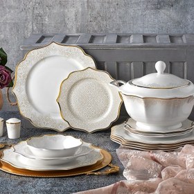 Resim Aryıldız Prestige Porselen 60 Parça 12 Kişilik Yuvarlak Yemek Takımı 