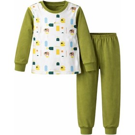 Resim Remsa Çocuk Pamuklu Desenli Pijama Takımı 6068-03 Fıstık Yeşil Fıstık Yeşili 
