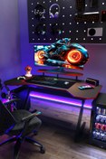 Resim Mobitopya Profesyonel Oyuncu Masası - RGB LEDLİ - Bilgisayar Masası - Gamer - Çalışma Masası - 140*75*70 cm 