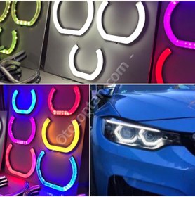 Resim OEM Bmw E36 U Tipi Rgb Angel Halka Bluetooth Telefon Kontrolllü 4lü Paket 