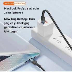 Resim Essager Örgü Kablo 0.5 Metre Pd 60w Type C To Type C Şarj Kablosu 480mbps Veri Aktarım Şarj Akım Korumalı Desen - Ben10 
