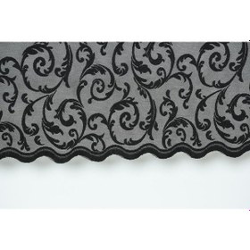 Resim Sultan 2 Model Siyah Renk Hazır Dikilmiş Pileli Fon Perde 75x260 