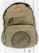 Resim Kaliteli Tek Bölmeli Vintage Disayn Günlük Gezi Okul Sırt Çantası North Dakato Bag Brand 30x43cm Bej 