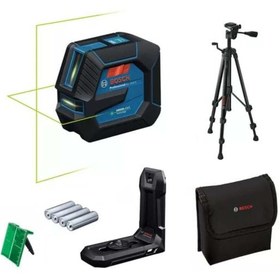 Resim Bosch GLL 20-22 G Yeşil Lazer Terazi Mıknatıslı ve Tripod Sehpalı Çapraz Çizgili 