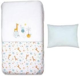 Resim FunnaBaby Bebek Nevresim Takımı - 100x150 cm -%100 Pamuklu- 2 Parça ve 4 Parça Seçenekleriyle Çocuk Uyku Seti - Yerli Üretim Yumuşak ve Sağlıklı Bebek Yatak Tekstili (Yeşil-Dinosaurus, 2 parça) 
