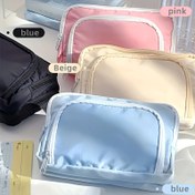 Resim Geniş Kapasiteli Kırtasiye Çantası - Pastel Renkler (Pembe, Mavi, Bej, Siyah), Fermuarlı Okul ve Ofis Malzemeleri Kutusu, Hafif Kozmetik Organizatörü Öğrenciler, Profesyoneller, Gençler ve Yetişkinler İçin - Dayanıklı Kırtasiye Depolama Çantası, Bölmeli İçi, Seyahat Gereçleri, Elde Taşınabilir Kalem Kutusu, Pürüzsüz Kapatma, Öğrenci Temel Eşyaları 