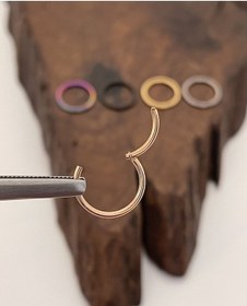 Resim Paslanmaz Kararmaz Cerrahi Çelik Tam Halka Kıkırdak Tragus Helix Piercing Gümüş - Mavi 