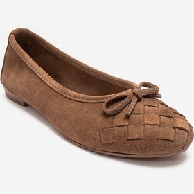 Resim Luvishoes 03 Toprak Süet Hakiki Deri Kadın Babet Ayakkabı 