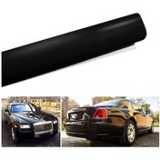 Resim Neevoyu Siyah Araba Renk Değiştirme Folyo - 152x30 Cm Parlak Vinyl, Korozyon Ve Çizik Koruması, Su Geçirmez, Kolay Uygulama 