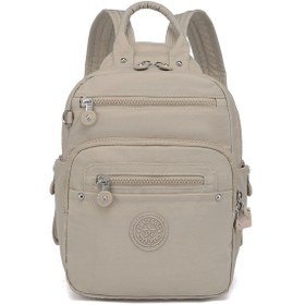 Resim Smart Bags Günlük Küçük Boy Su Geçirmez Krınkıl Kumaş Kadın Sırt Çantası Bej 
