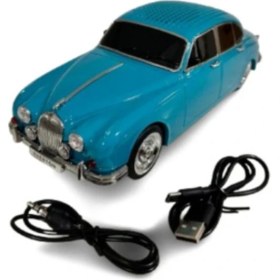 Resim Mavi Retro Minibüs Tasarımlı Bluetooth Hoparlör, Tf Kart, USB ve Fm Desteği 