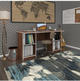 Resim Kenzlife Ofis Masası Kuma Kengo Cvz 75 170 60 Raflı Dolap Çiftli Eşkenar Bilgisayar Çalışma Masası 