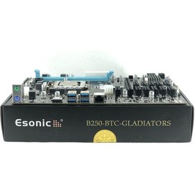 Resim Esonic B250 Intel Celeron G3900 12 PCI DDR4 1151 Mining Anakart + 8 GB DDR4 Ram + Fan 