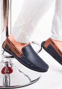 Resim zincirport Erkek Lacivert Taba Rog Loafer Ayakkabı 