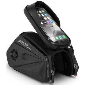 Resim Pazly Dokunmatik Ekran Bisiklet Çantası Su Geçirmez Sert Kabuklu Ön Çerçeve Çanta Mtb/yol Bisikleti Siyah Siyah 