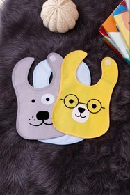 Resim BUUDE Bear Desenli 3'lü Sıvı Geçirmez Bebek Mama Önlüğü 0-18 Ay - Sarı 