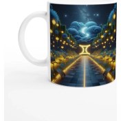 Resim Ikizler Burcu Baskılı Kahve Kupası - Ay Işığında Zodyak Bahçesi Vs3 