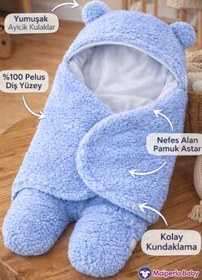 Resim Mai Perla 0 - 12 Ay Kulaklı Welsoft Dış Kundak Bebek Battaniye 