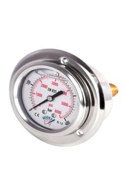 Resim SCOTT Ø 63 mm Gliserinli Tip Manometre 1/4'' Arkadan Bağlantı ön Flanşlı304 Inox Pirinç ( 0 .....2.5Bar ) 