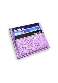 Resim Vanilla Collection Süper Ince Model Deri Kredi Kartılık & Kartvizitlik Kartlık Croco Lila Siyah 