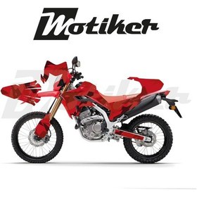 Resim Honda Crf 250l 2025-2026 Model Adventure Kamuflaj Kırmızı Tasarımı Sticker Etiket Modeli 