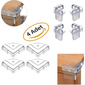 Resim Slikon Cam Raf Köşe Koruyucu Çocuk Güvenliği 4'lü Set Tam Boy 3 x 3.5 CM Çok Renkli 