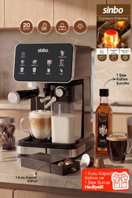 Resim Sinbo Scm‑2995 Pro Kapsüllü & Toz Kahve Espresso Makinesi – 20 bar Basınç, Süt Haznesi, Dokunmatik 