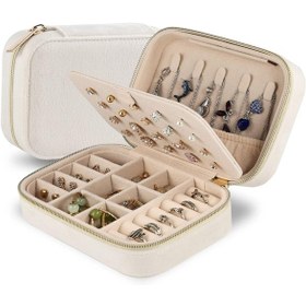 Resim Mdl1-kadife Beyaz Takı Kutusu Yeni Tasarım Fermuarlı Düzenleyi 