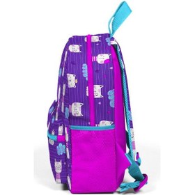 Resim Coral High Sırt Çantası Mor Pembe Kedi Desenli İki Bölmeli 23328 