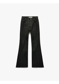 Resim Koton Flare Siyah Kadın Jean Pantolon 6wal40245md Siyah 