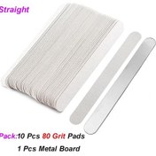 Resim 10 Adet Yarım Ay Çıkarılabilir Zımpara Tırnak Törpüsü Çelik Saplı 80/100/180/240 Metal Yedek Dosyalar Pedleri Tek Kullanımlık Manikür Multı 