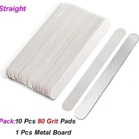 Resim 10 Adet Yarım Ay Çıkarılabilir Zımpara Tırnak Törpüsü Çelik Saplı 80/100/180/240 Metal Yedek Dosyalar Pedleri Tek Kullanımlık Manikür Multı 