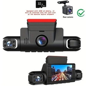 Resim Xuweiwei 4 Kameralı Araç Dashcam 32g Kartlı Gece Görüşlü G-sensor Hareket Algılama Döngü Kayıt Sürücü İzleme Güvenlik Kamerası 